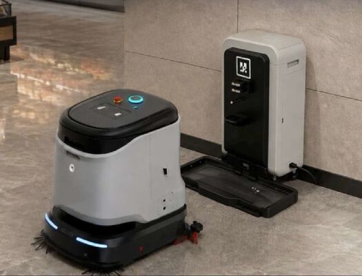 ベースステーションの放水水付きの商用ロボット床掃除機